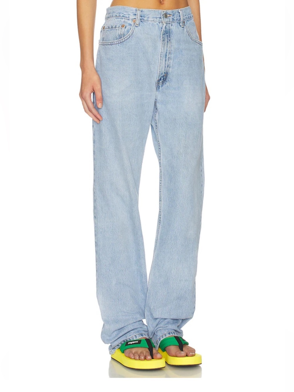 Aligrace Signature Baggy Straight Leg Jeans Light Medium blue Revolve $418 31 - Picture 3 of 13